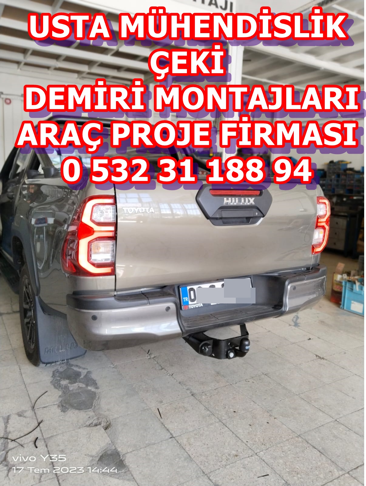 Toyota hılux kamyonet çeki demiri takma montajı ve araç proje firması ankara USTA MÜHENDİSLİK 05323118894