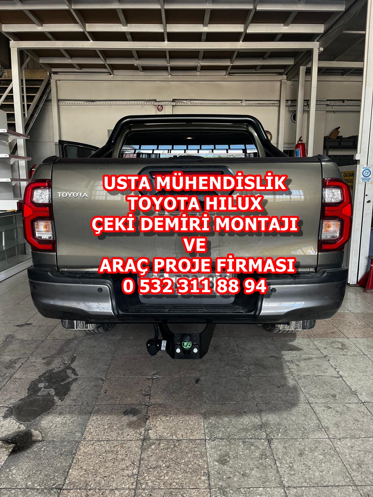 Toyota hılux kamyonet çeki demiri takma montajı ve araç proje firması ankara USTA MÜHENDİSLİK